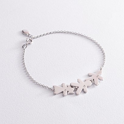 Серебряный браслет "Два мальчика и девочка" (возможна гравировка) 2085