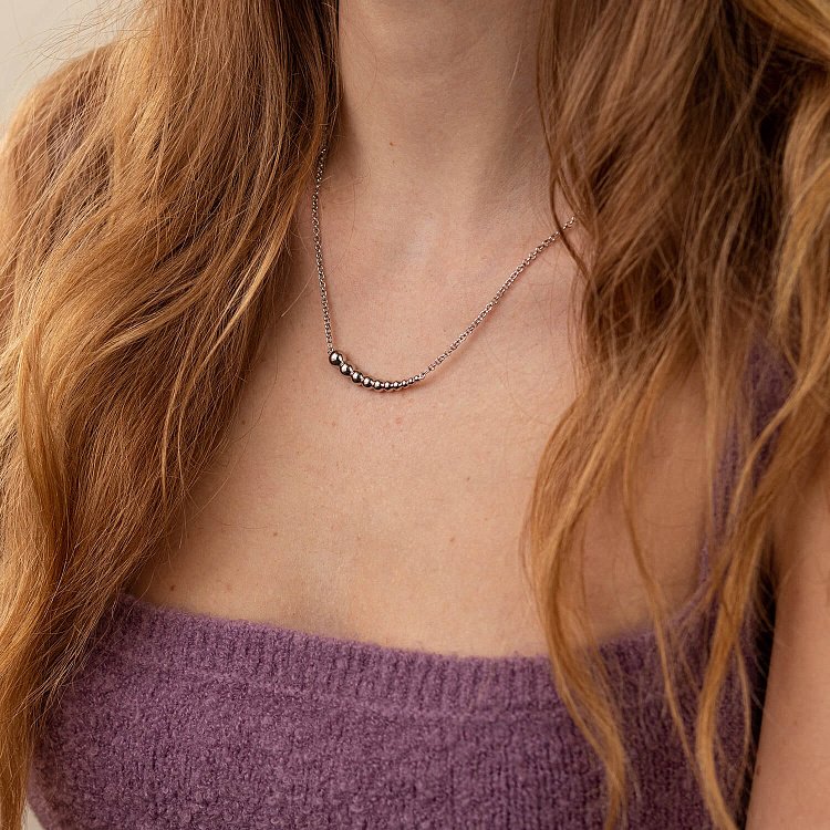 Серебряное колье "Шарики" 181249 от ювелирного магазина Оникс - 3