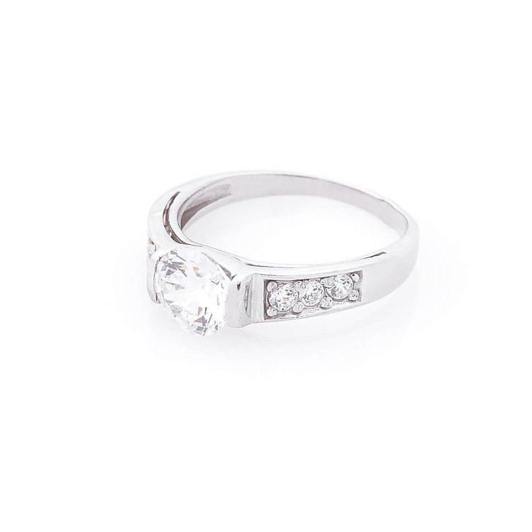 Срібний перстень з фіанітами 11968 від ювелірного магазину Онікс - 1