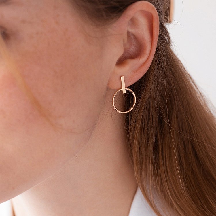 Золоті сережки - пусети "Впевненість" с07914 від ювелірного магазину Онікс - 4