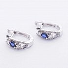 Золоті сережки з синіми сапфірами і діамантами C01021E от ювелирного магазина Оникс - 2