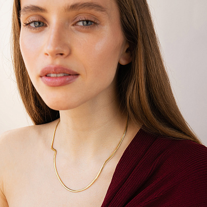 Кольє "Gisele" у жовтому золоті (снейк - 3 мм) ц00388-3 №4