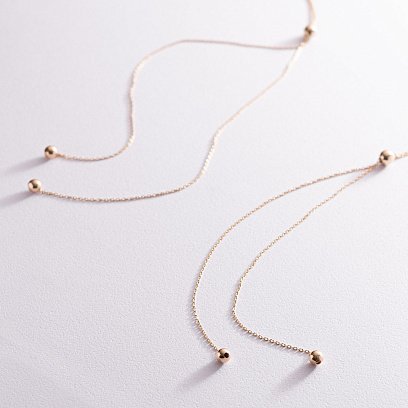 Золоте кольє - краватка "Кульки" кол01935 №6