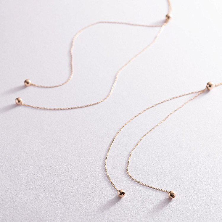 Золоте кольє - краватка "Кульки" кол01935 від ювелірного магазину Онікс - 5