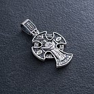 Срібний православний хрест "Господь Вседержитель. Ікона Божої Матері" кд-17 от ювелирного магазина Оникс - 1
