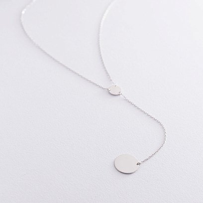 Срібне кольє "Монетки" (можливе гравіювання) 181005 №2