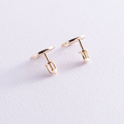 Сережки - пусети "Щирість" в жовтому золоті с06996 №4