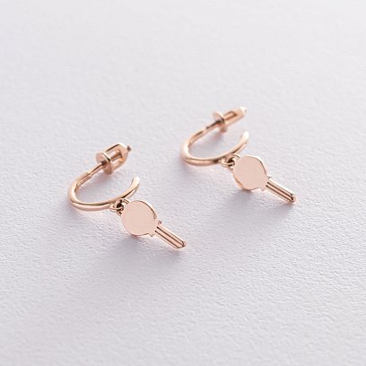 Золоті сережки - пусети "Ключики" с07331 №3