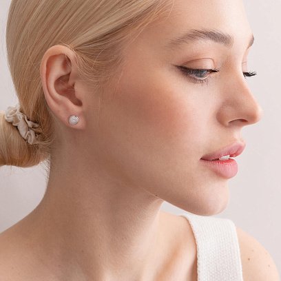 Золоті сережки - пусети з діамантами 318491121 №5