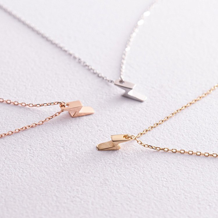 Кольє "Блискавка" у червоному золоті кол02296 від ювелірного магазину Онікс - 2