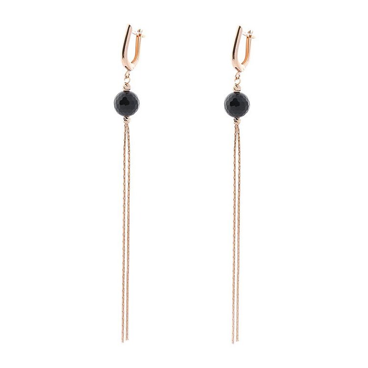 Золоті сережки з агатом с05610 від ювелірного магазину Онікс - 1