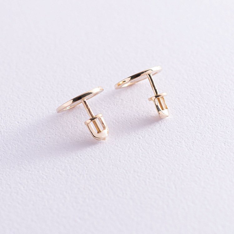 Сережки - пусети "Щирість" в жовтому золоті с06996 від ювелірного магазину Онікс - 3