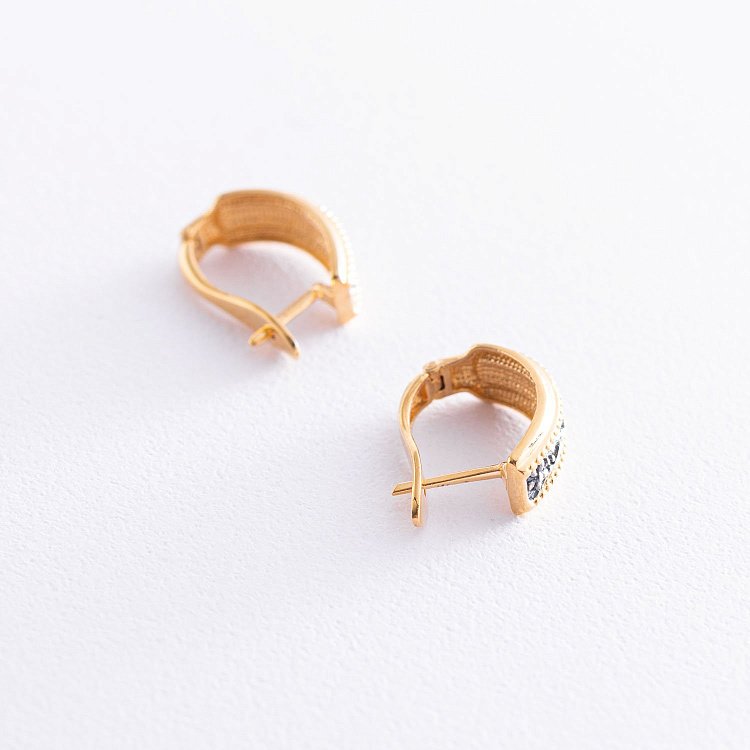 Срібні сережки "Квіточки" з позолотою 122793 від ювелірного магазину Онікс - 4