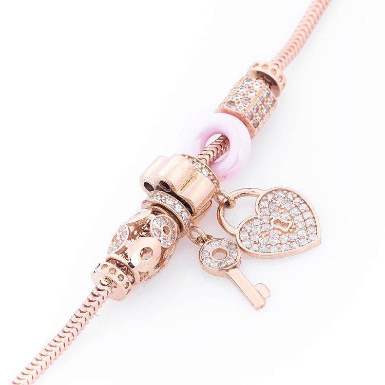 Золотой браслет с подвесками б02739р от ювелирного магазина Оникс - 1