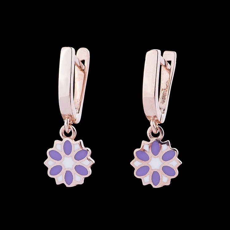 Детские золотые серьги "Цветочек" с04796ф от ювелирного магазина Оникс