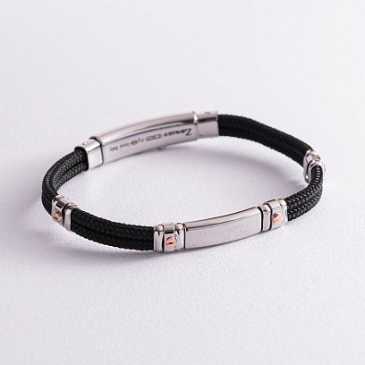 Мужской браслет с серебряной и золотой вставкой Zancan EXB577R-NE №3