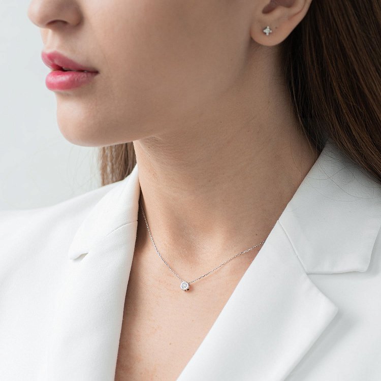 Золотая подвеска с бриллиантом пб0180cha от ювелирного магазина Оникс - 4