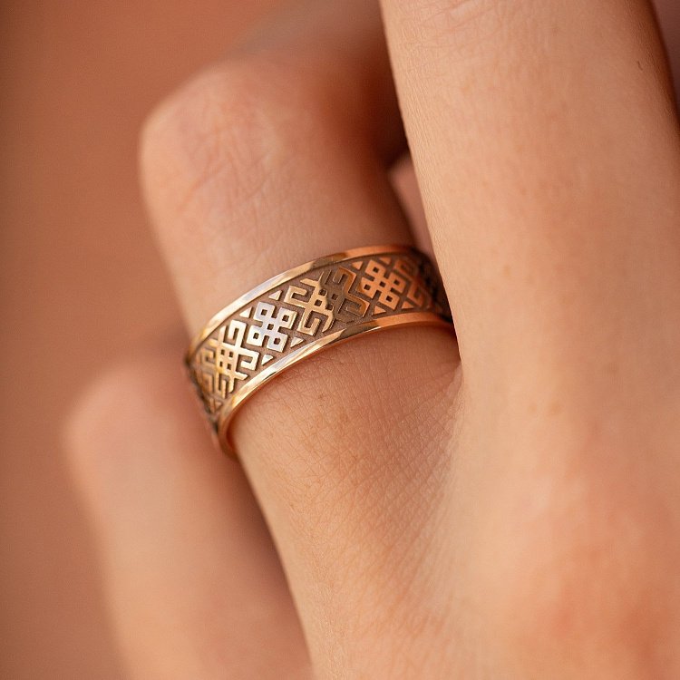 Обручка "Вишиванка" у червоному золоті 240521300 від ювелірного магазину Онікс - 3