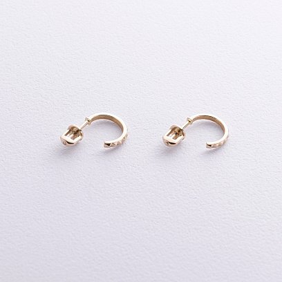 Сережки - пусети "Mona" у жовтому золоті mini с08380 №6