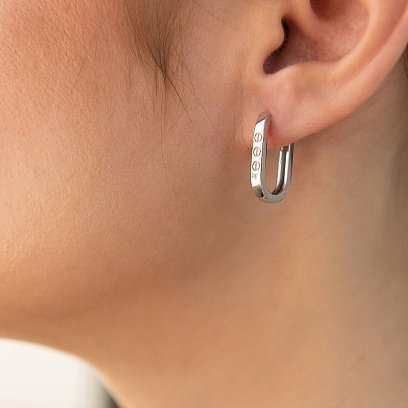 Серьги "Love" в белом золоте с08607 №2