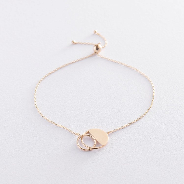 Золотой браслет "Переплетение" б04374 от ювелирного магазина Оникс - 4