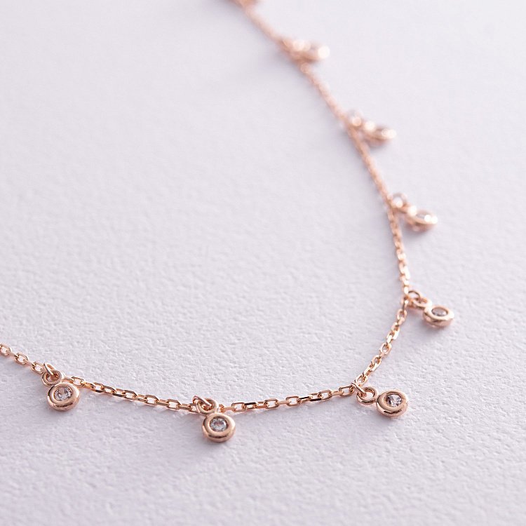 Золоте кольє з фіанітами кол01243 від ювелірного магазину Онікс