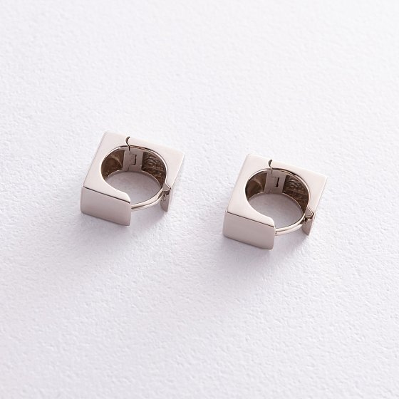 Серьги "Риск" в белом золоте с06994 №4