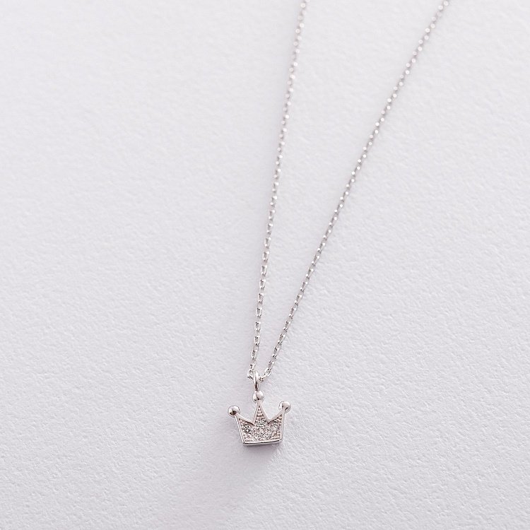 Срібне кольє "Корона" 18884 від ювелірного магазину Онікс