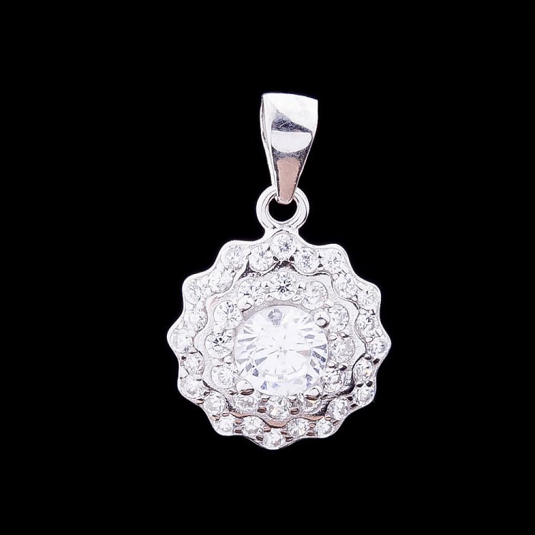 Серебряная подвеска с фианитами 132257 от ювелирного магазина Оникс - 3