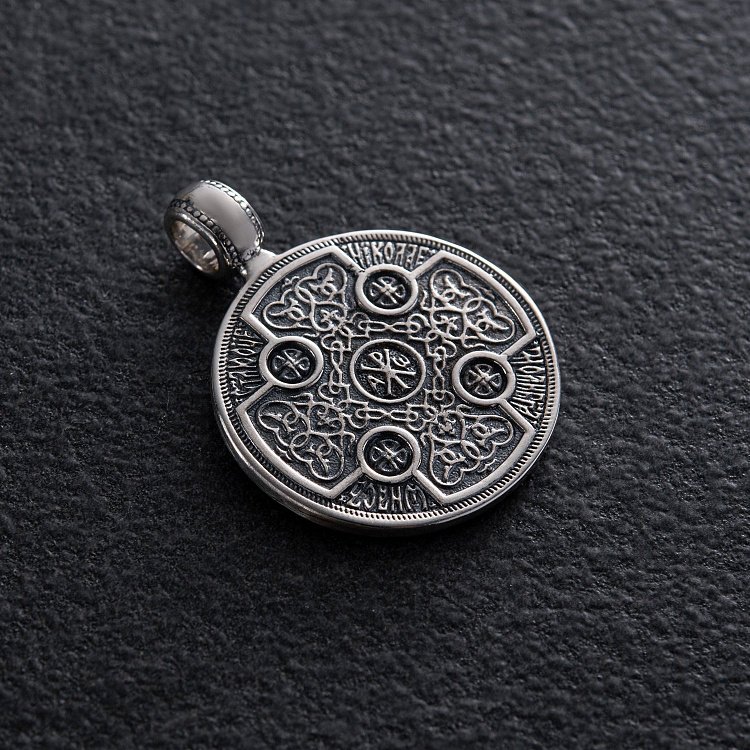 Срібна підвіска "Св. Миколай Чудотворець" з чорнінням 132987 від ювелірного магазину Онікс - 2