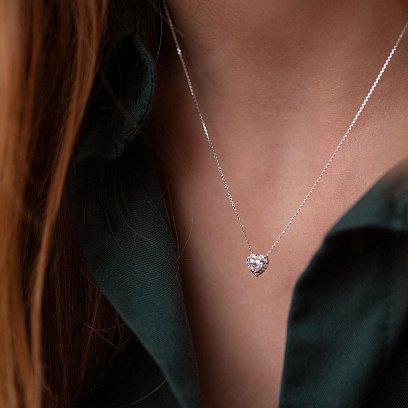 Золотое колье "Сердечко" с бриллиантами колб0078z №7