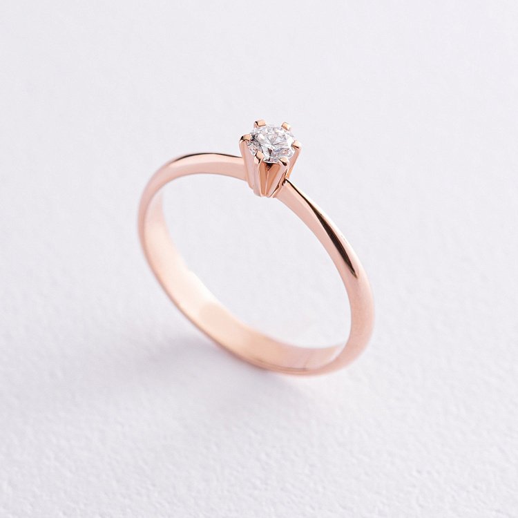 Помолвочное золотое кольцо с бриллиантом 219422421 от ювелирного магазина Оникс