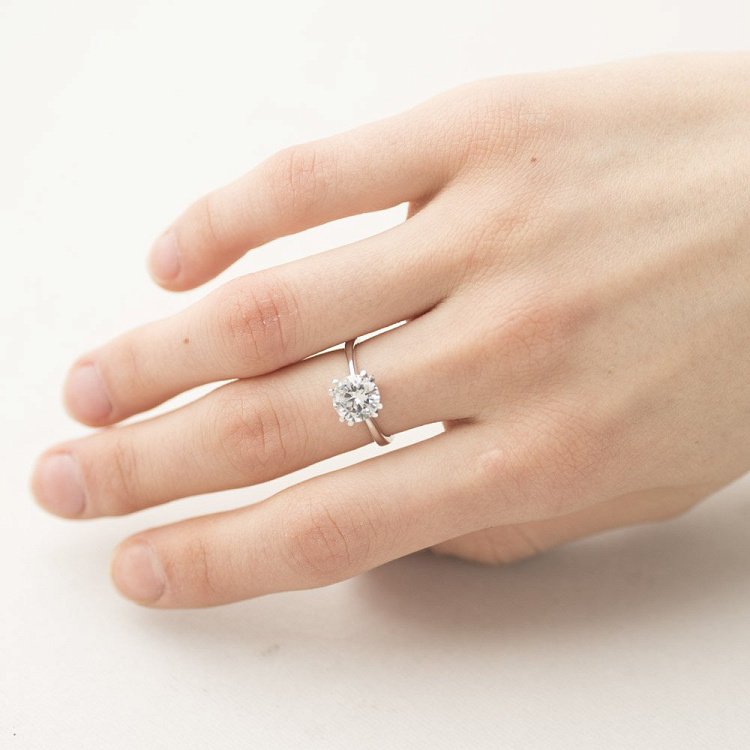 Золотое помолвочное кольцо с фианитом к06178 от ювелирного магазина Оникс - 3