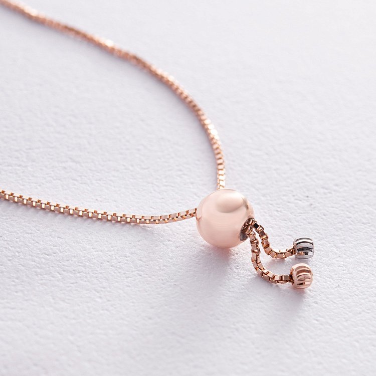 Браслет "Кульки" (червоне, біле золото) б05271 від ювелірного магазину Онікс - 5