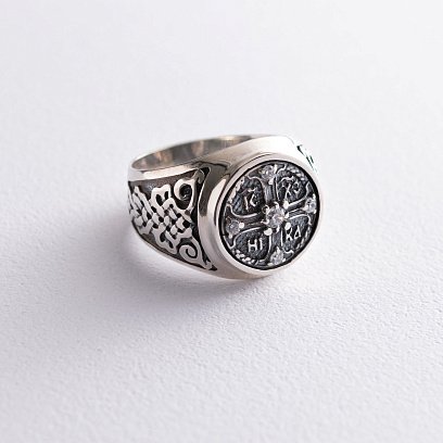 Серебряная мужская печатка (чернение) 111989 №5