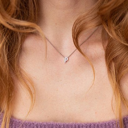 Серебряное колье с буквой "Р" с фианитами 1103 Р №4
