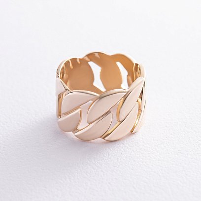 Широкое кольцо "Элизабет" в желтом золоте к07357