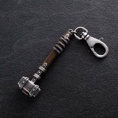 Срібний брелок "Молот вікінга" з ебеном 1116 №21