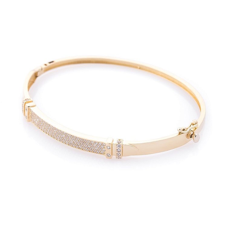 Золотий браслет з фіанітами б04088 від ювелірного магазину Онікс