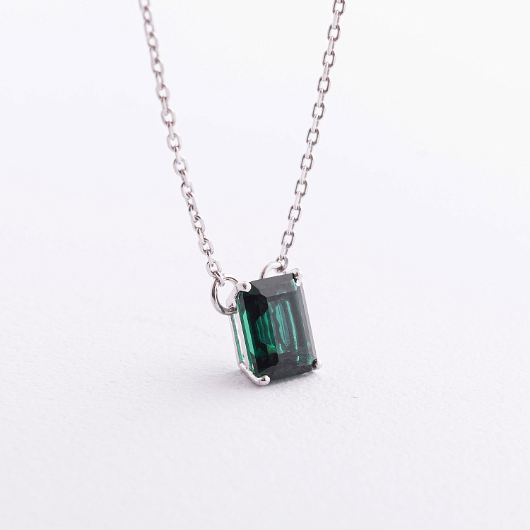 Серебряное колье с кварцом 8181р-QGR от ювелирного магазина Оникс