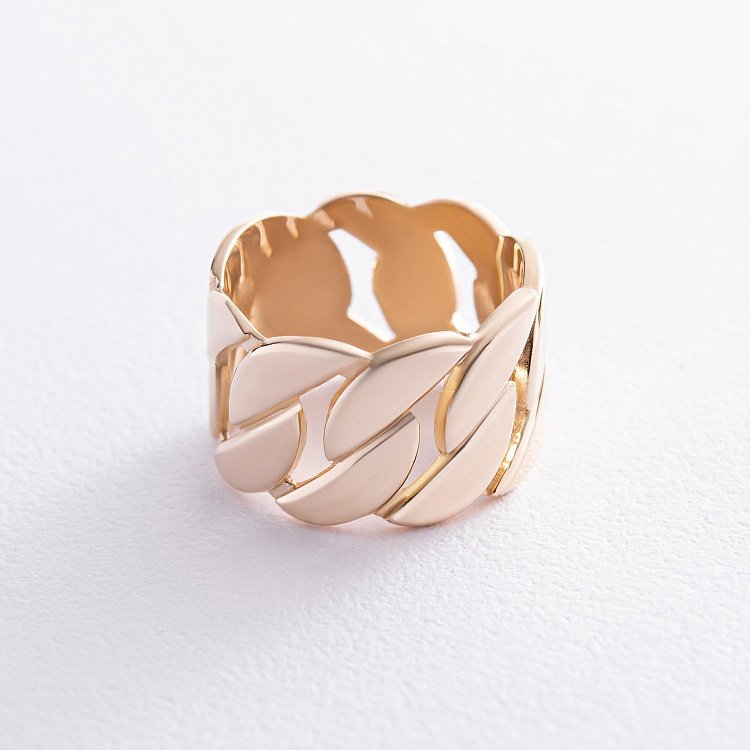 Широкое кольцо "Элизабет" в желтом золоте к07357 от ювелирного магазина Оникс