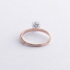 Помолвочное золотое кольцо с фианитом к07638 от ювелирного магазина Оникс - 6