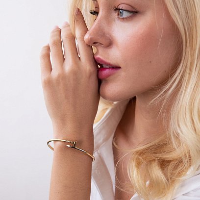 Браслет "Гвоздь" в желтом золоте б03294 №4