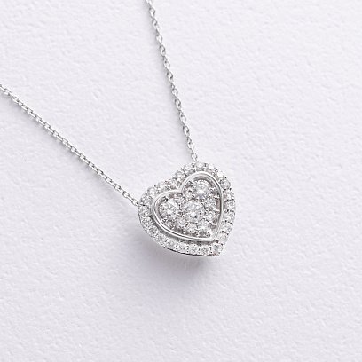 Золоте кольє "Сердечко" з діамантами колб0144ca №5