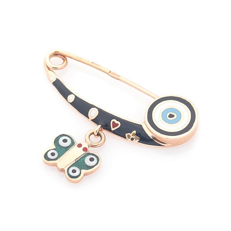 Золотая булавка "Бабочка" (эмаль) зак00104бз от ювелирного магазина Оникс