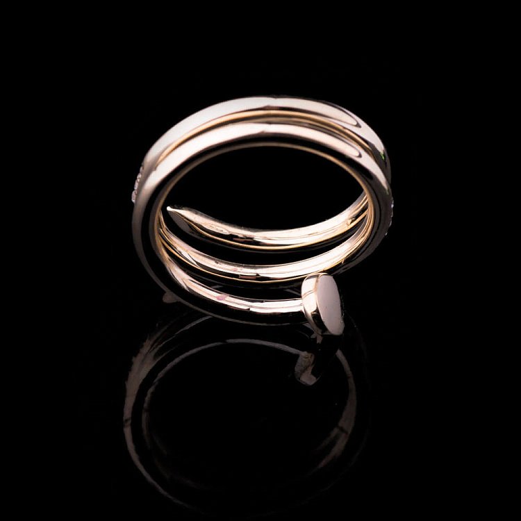 Золотое кольцо "Гвоздик" с фианитами к03741 от ювелирного магазина Оникс - 3