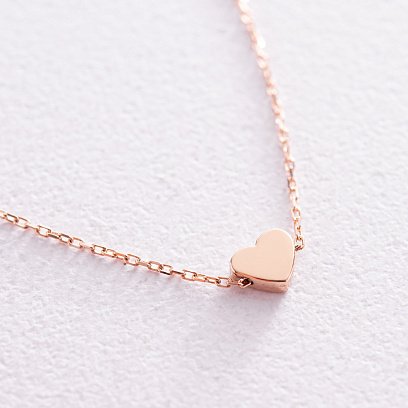 Браслет "Сердечко" у червоному золоті б05184 №3