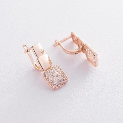 Золотые серьги с фианитами с04517 №3