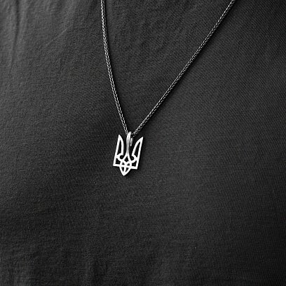 Серебряный кулон "Герб Украины - Тризуб" 133139 №4