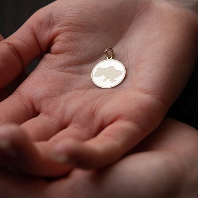 Кулон "Карта України" у жовтому золоті п03775 №5